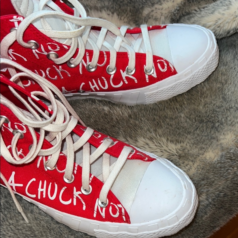 Converse Red Graphic High-Tops - Picture 2 of 4